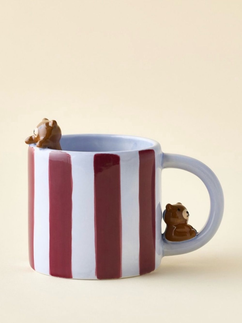 Animal Pals Brown Striped Teddy Bear Stoneware Mug Size 14oz